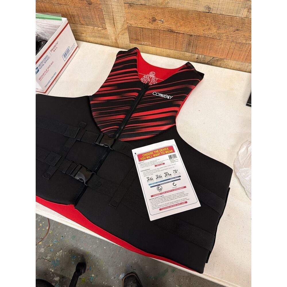 Connelly Coast Guard Approved Vest, Promo Neoprene Red - 5XLT Life Jacket